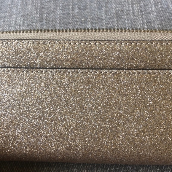 Kate Spade Full Size Gold Glitter Full Size Zippered Wallet - Picture 9 of 13